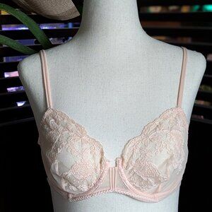 La Perla Petal Pink Lace Balconette Bra 34C